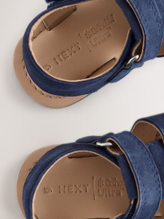 Navy Leather Fisherman Sandals