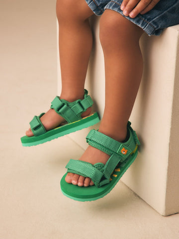 Green Standard Fit (F) Touch Fastening Trekker Walking Sandals