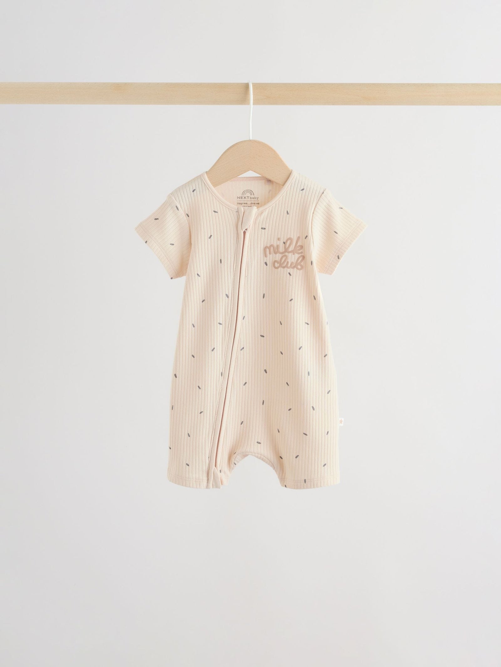 Beige Two Way Zip Baby Rompers 3 Pack (0mths-3yrs)