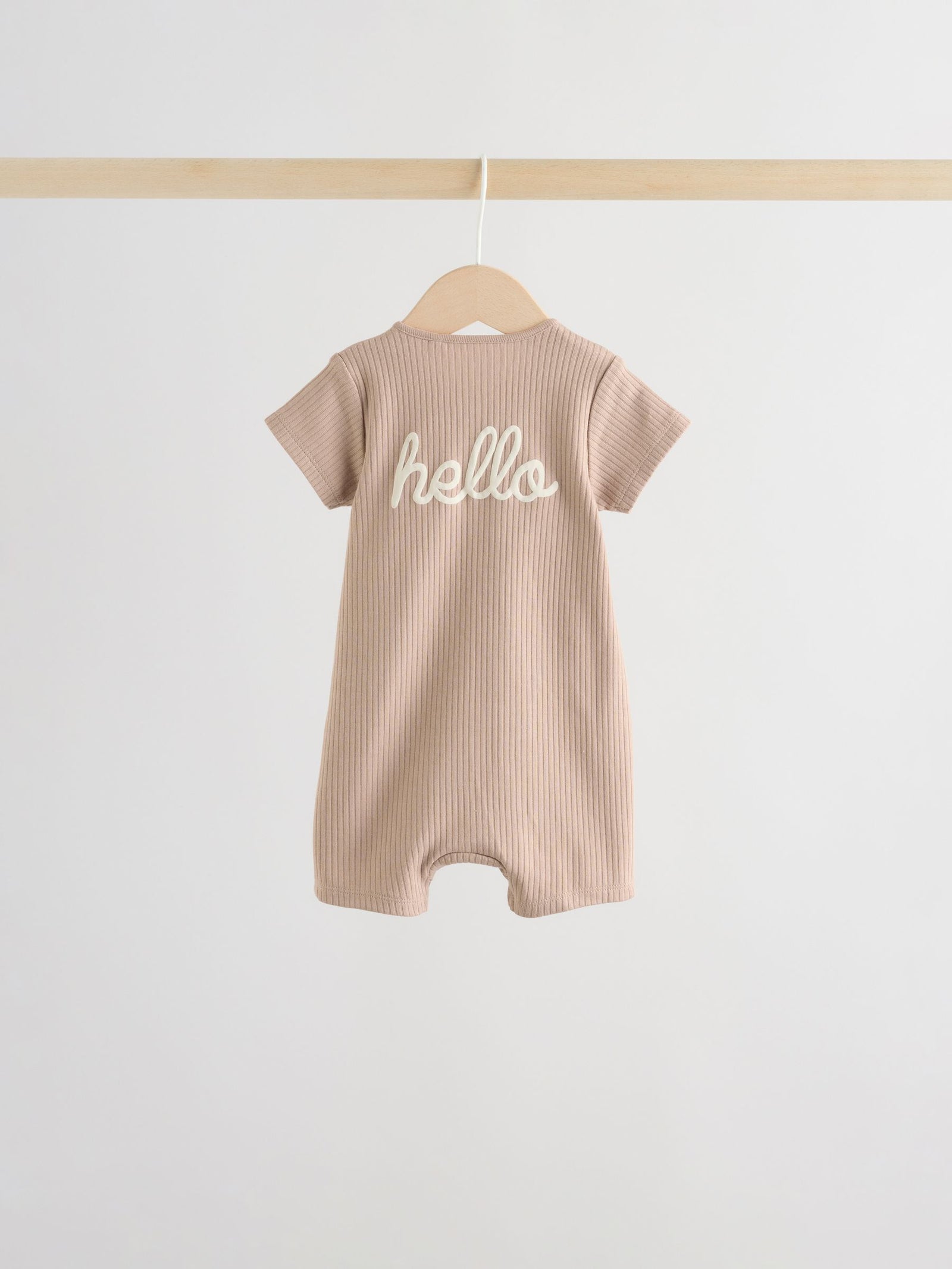 Beige Two Way Zip Baby Rompers 3 Pack (0mths-3yrs)