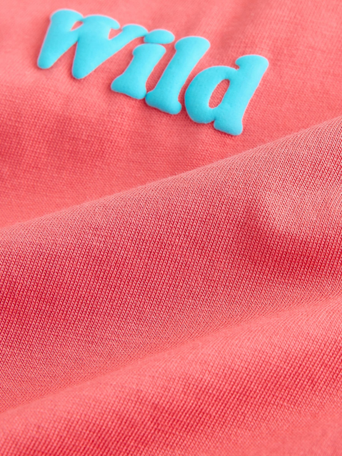 Coral Pink Wild Slogan Short Sleeve Small Graphic T-Shirt (3mths-7yrs)