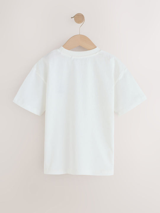 White Boat Short Sleeve Small Graphic T-Shirt (3mths-7yrs)