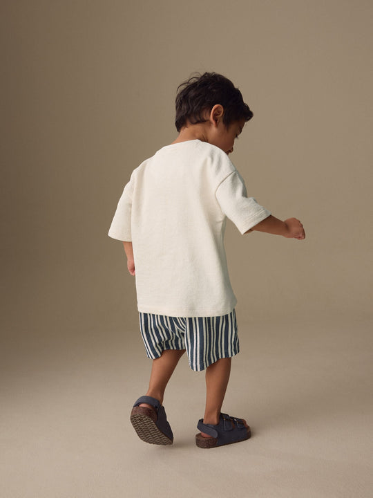 Ecru Textured Short Sleeve T-Shirt and Shorts Set (3mths-7yrs)