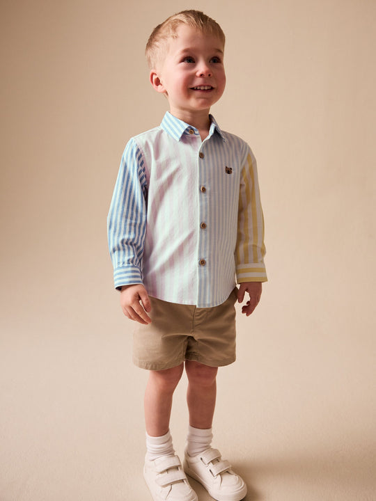 Pink/Blue Character Long Sleeve Oxford Shirt (3mths-7yrs)