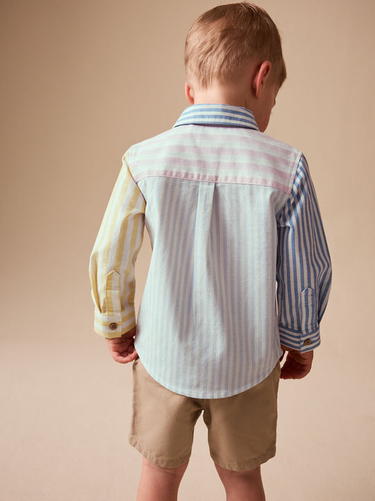 Pink/Blue Character Long Sleeve Oxford Shirt (3mths-7yrs)