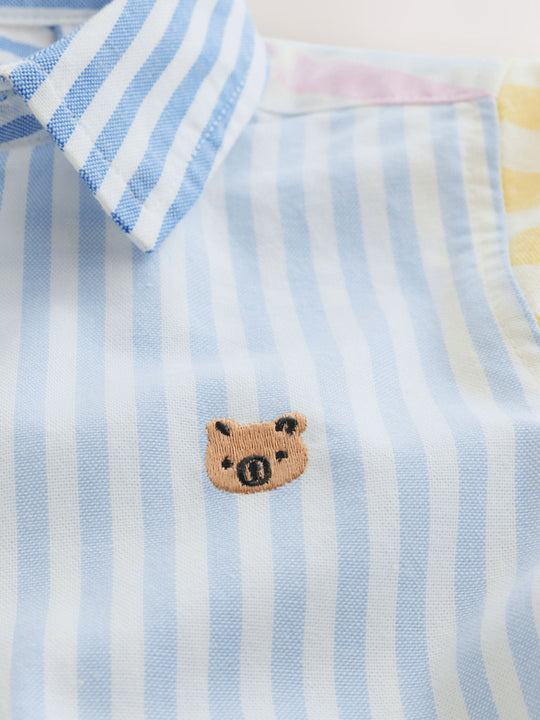 Pink/Blue Character Long Sleeve Oxford Shirt (3mths-7yrs)