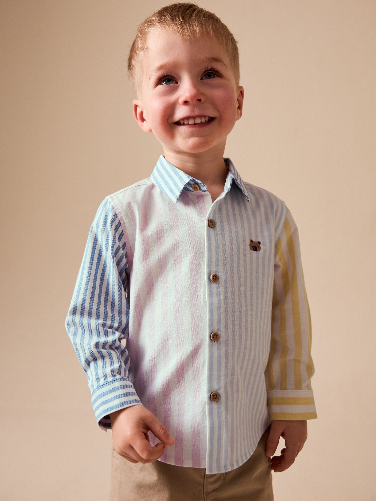 Pink/Blue Character Long Sleeve Oxford Shirt (3mths-7yrs)
