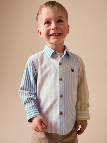 Pink/Blue Character Long Sleeve Oxford Shirt (3mths-7yrs)