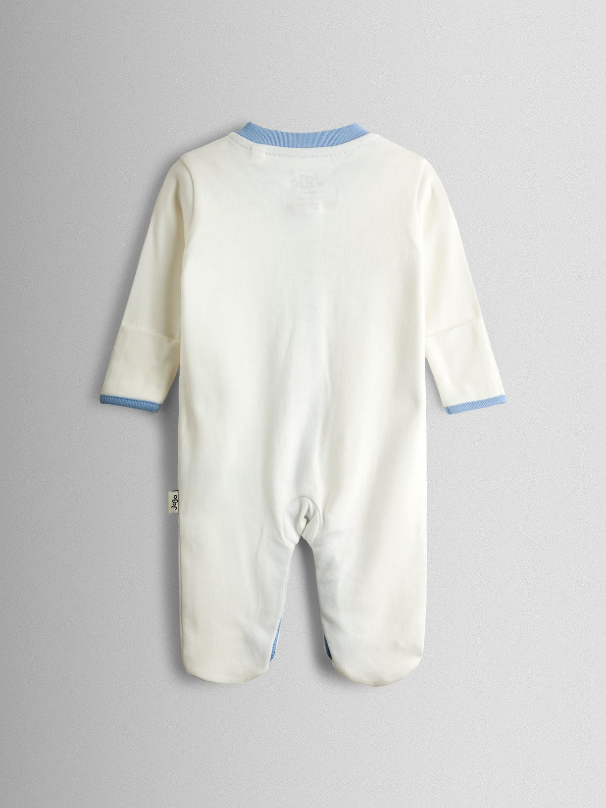 JoJo Maman Bébé Blue Elephant Cotton Footed 3 Pack Sleepsuit