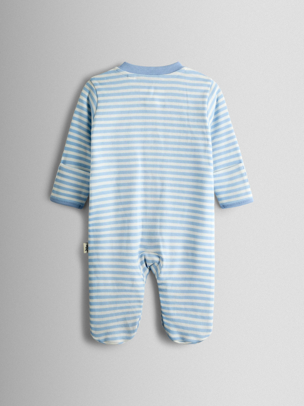 JoJo Maman Bébé Blue Elephant Cotton Footed 3 Pack Sleepsuit