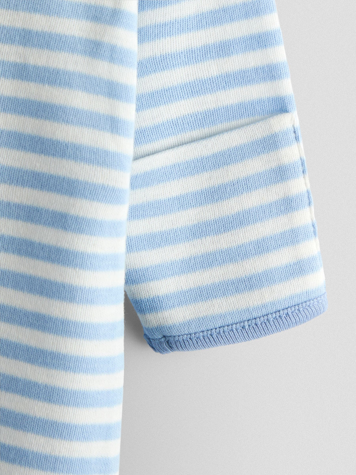 JoJo Maman Bébé Blue Elephant Cotton Footed 3 Pack Sleepsuit