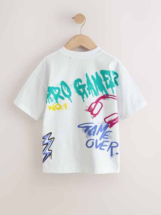 White Controller Short Sleeve Graphic T-Shirt (3-16yrs)