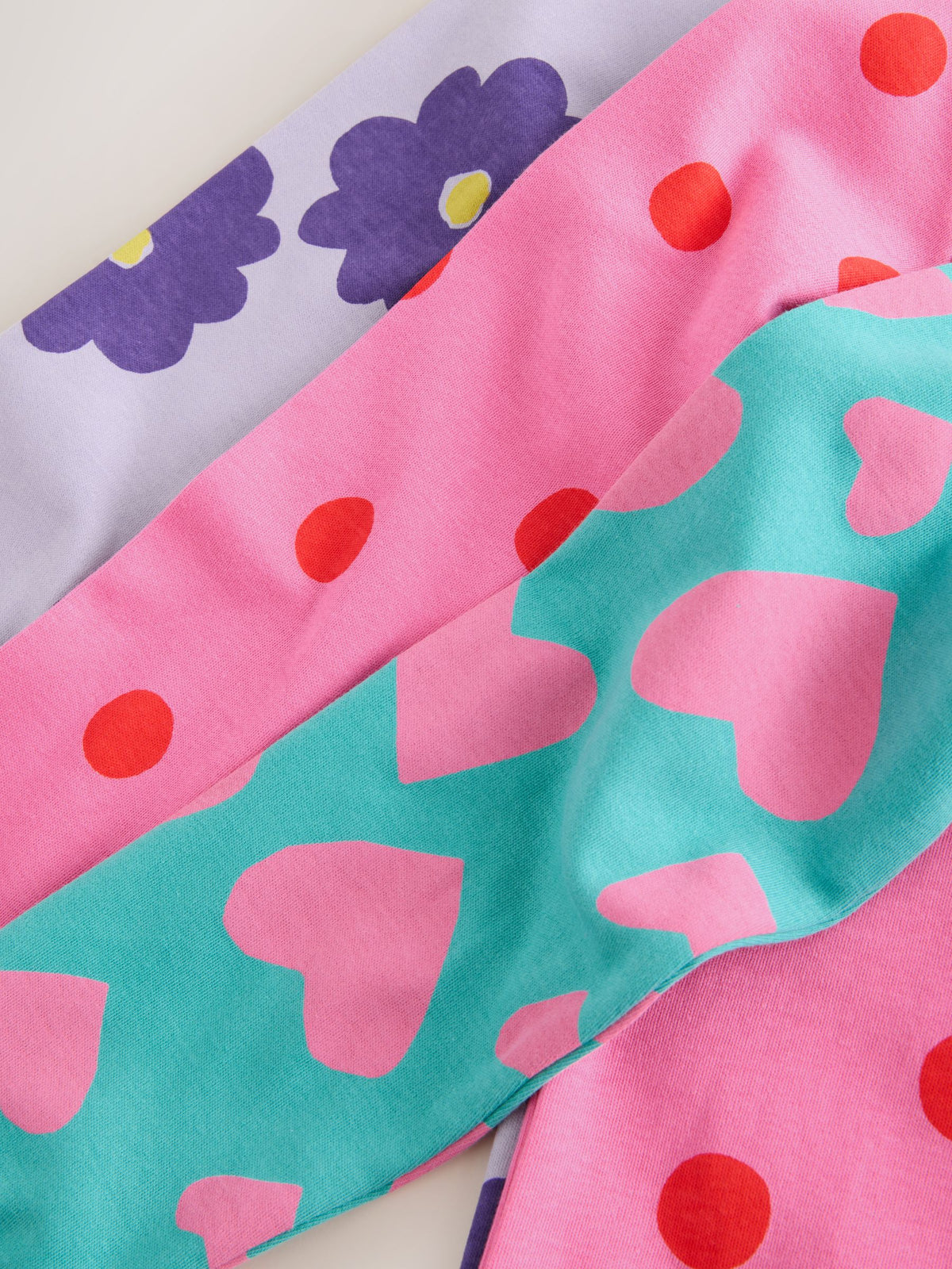 Pink/Turq Stampy Print Snuggle Pyjamas 3 Pack (9mths-12yrs)