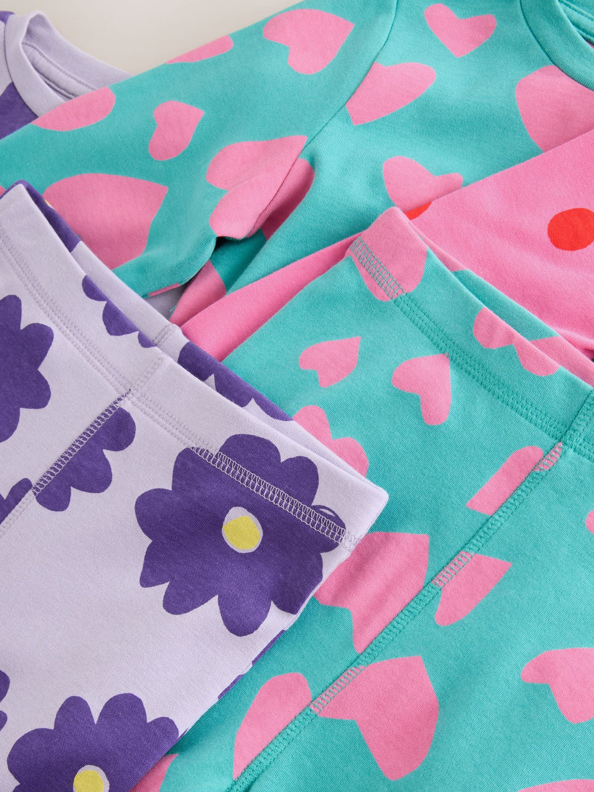 Pink/Turq Stampy Print Snuggle Pyjamas 3 Pack (9mths-12yrs)