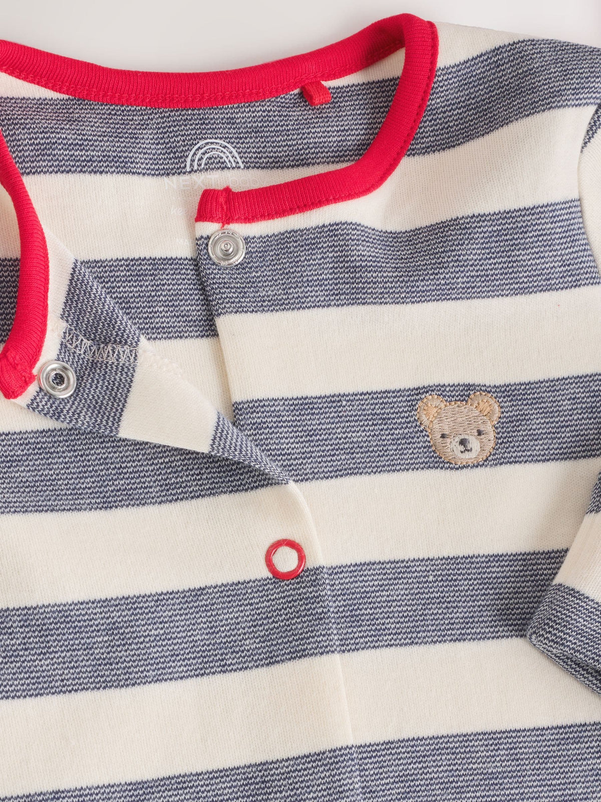 Blue Red Stripe Baby Sleepsuit 3 Pack (0mths-2yrs)
