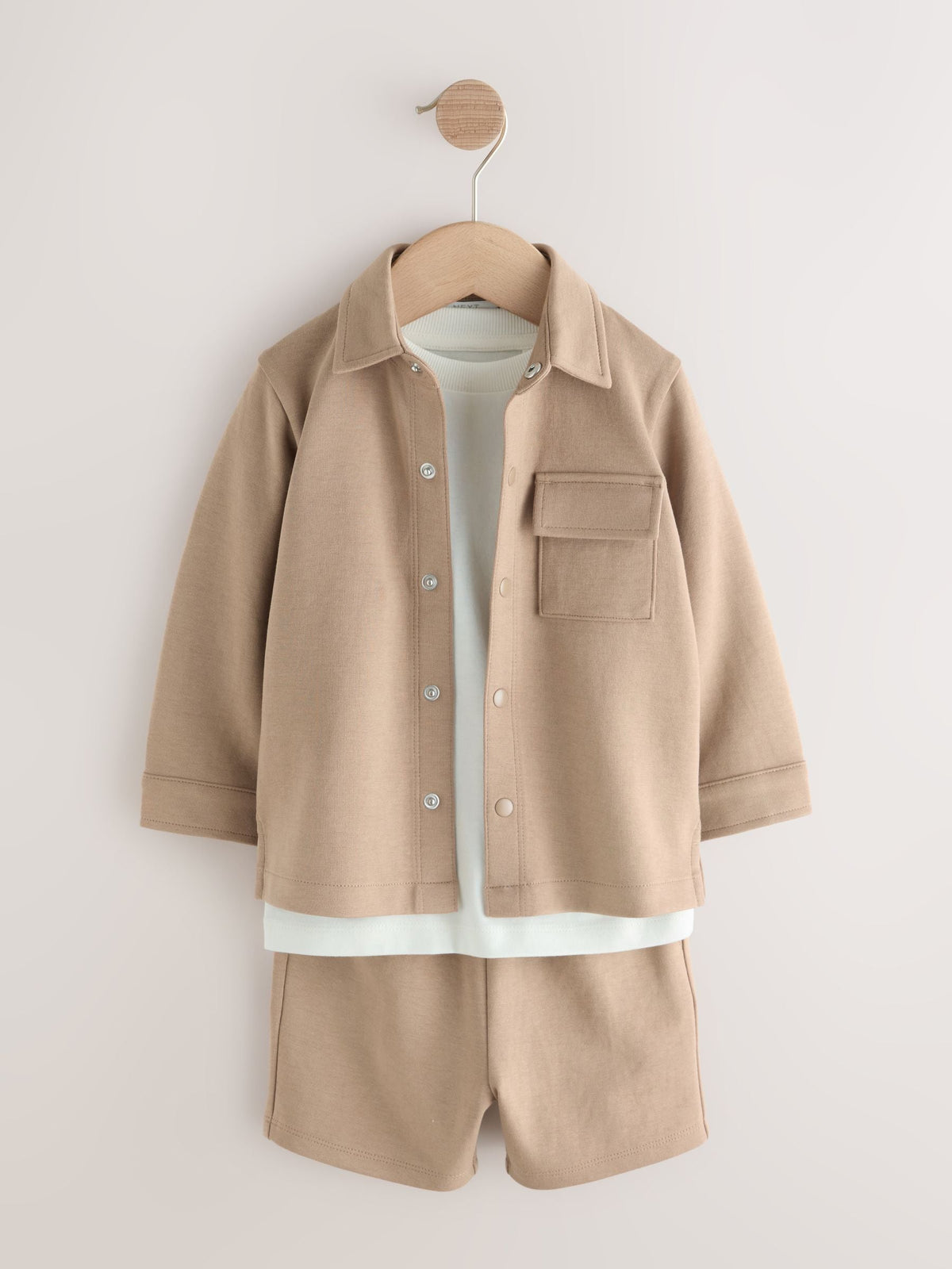 Tan Brown Jersey Shirt T-Shirt and Shorts Set (3mths-7yrs)