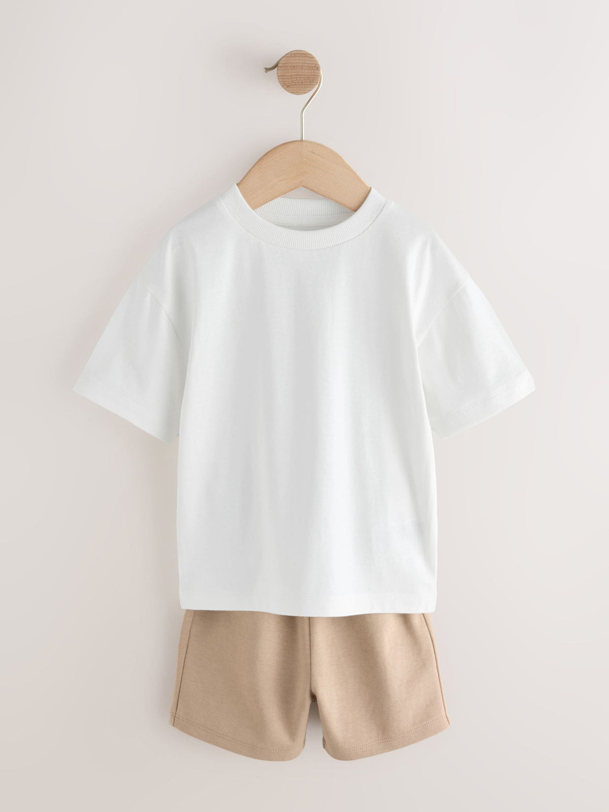Tan Brown Jersey Shirt T-Shirt and Shorts Set (3mths-7yrs)