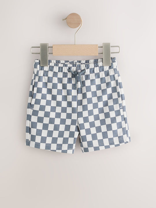 Charcoal Checkerboard Jersey Shorts 3 Pack (3mths-7yrs)