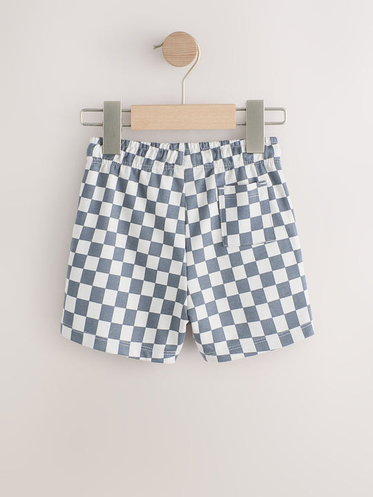 Charcoal Checkerboard Jersey Shorts 3 Pack (3mths-7yrs)