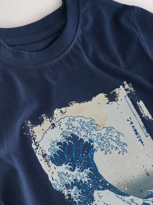 Blue Hokusai Wave T-Shirt (3-16yrs)