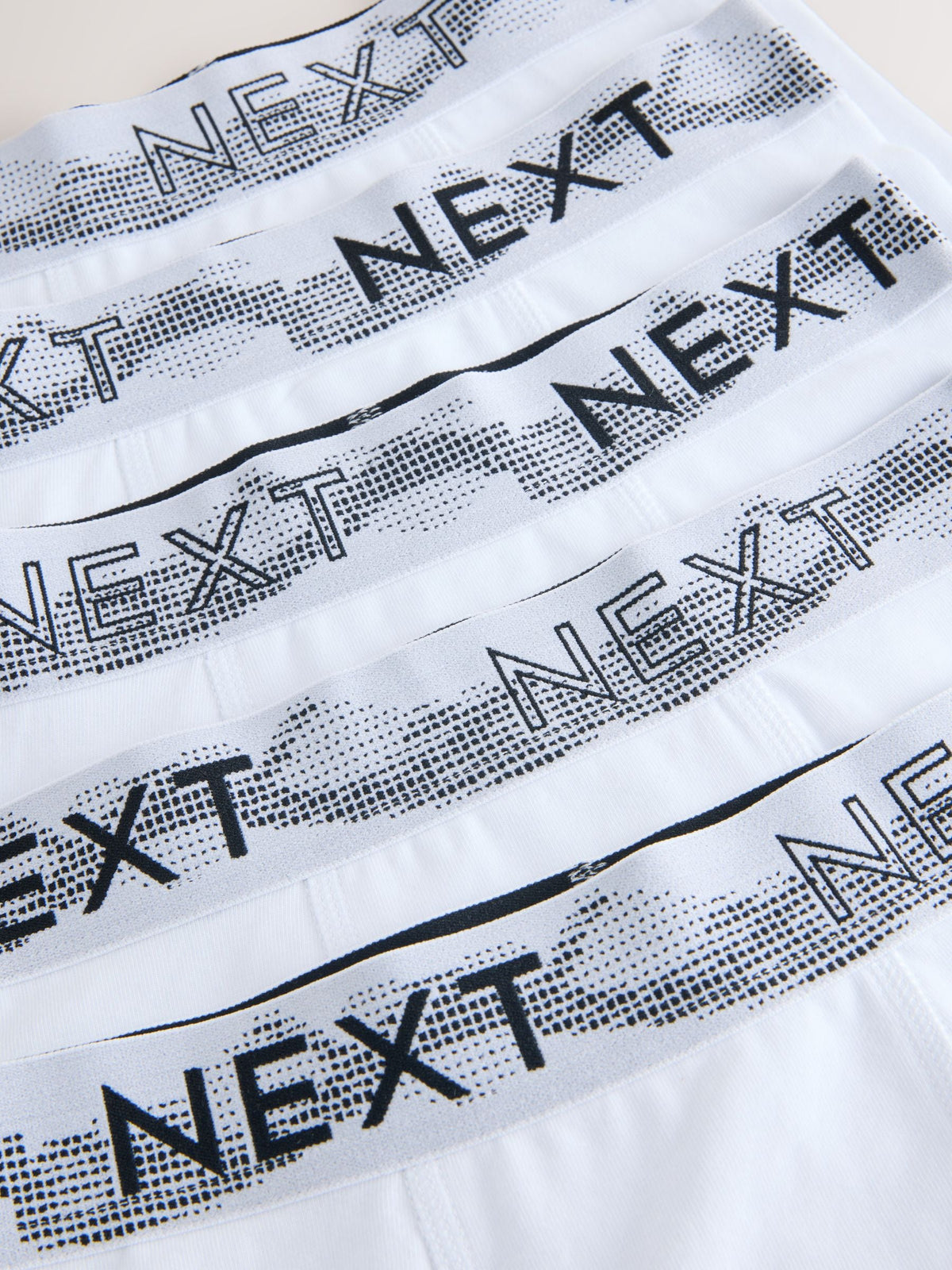 White with Stippling Waistband Trunks 5 Pack (1.5-16yrs)