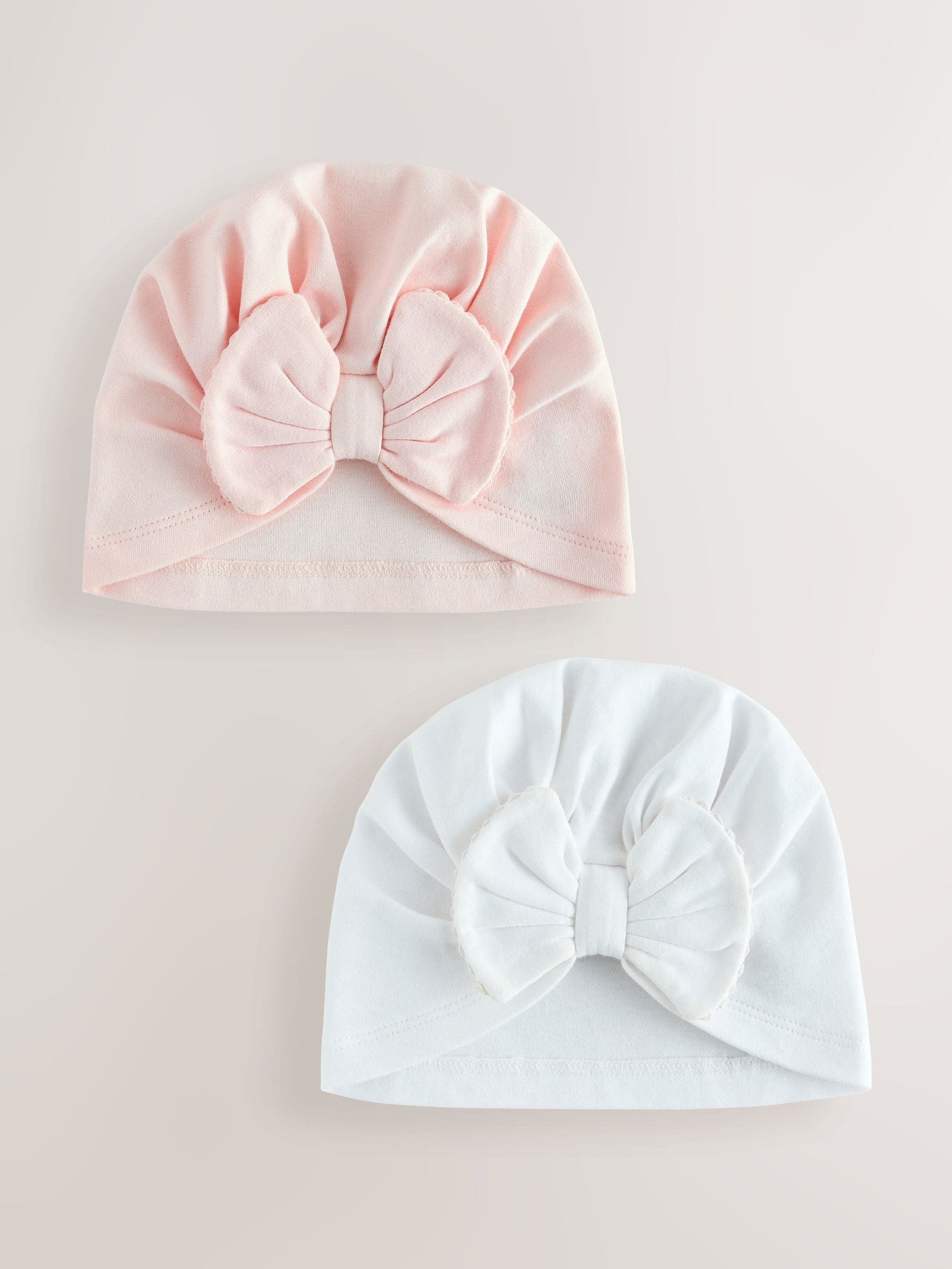 Pink/White Baby Turbans 2 Pack (0-18mths)