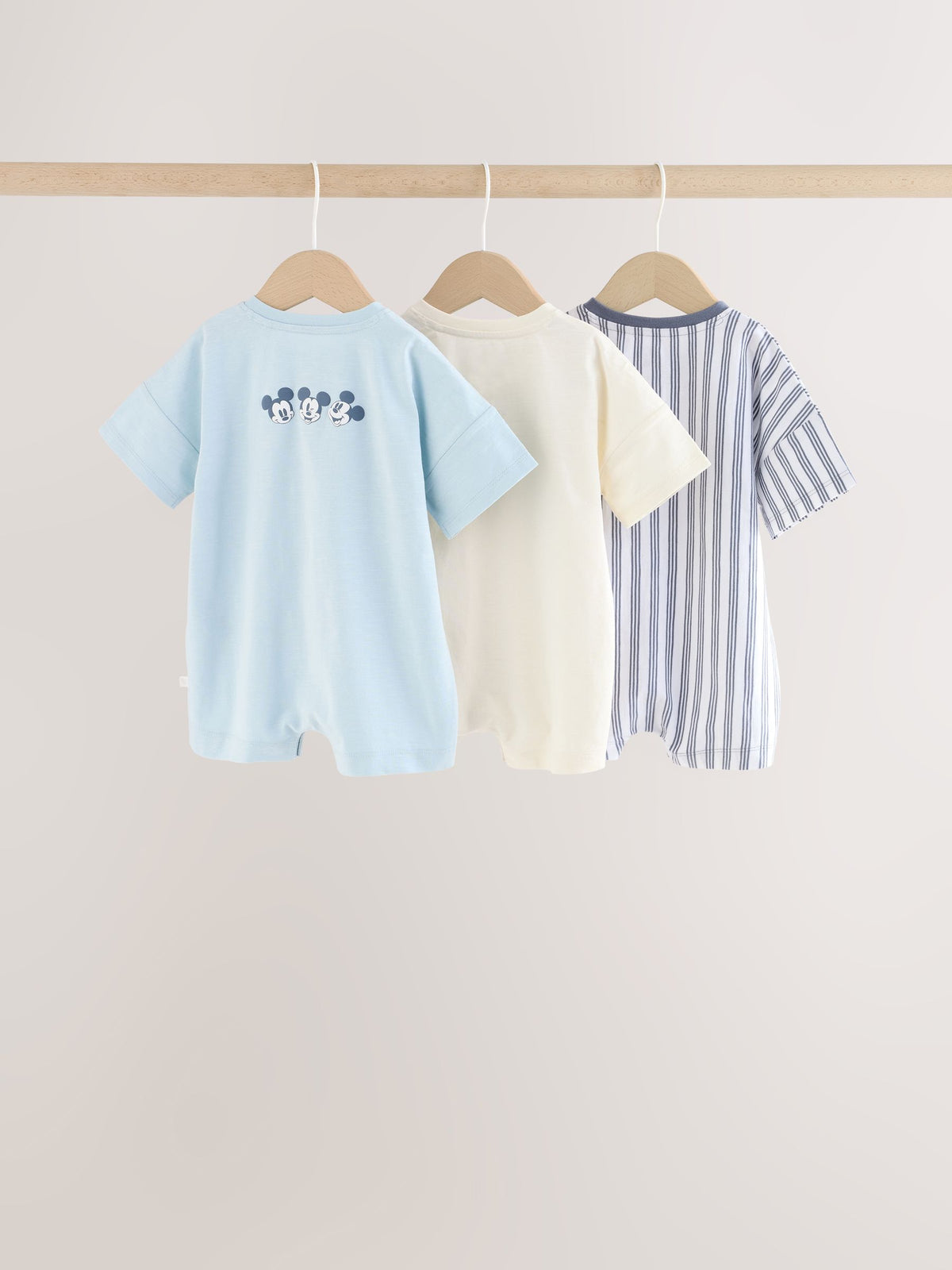 Blue Baby Mickey Mouse Jersey Rompers 3 Pack