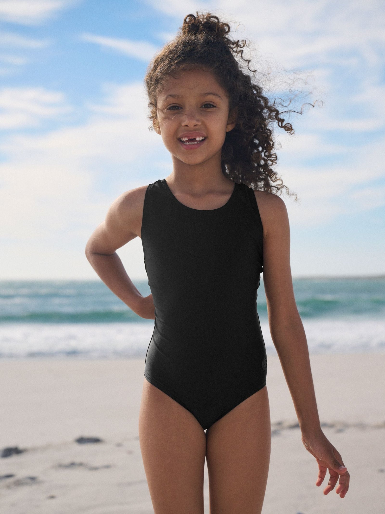 Black Racerback Swimsuit (3-16yrs)
