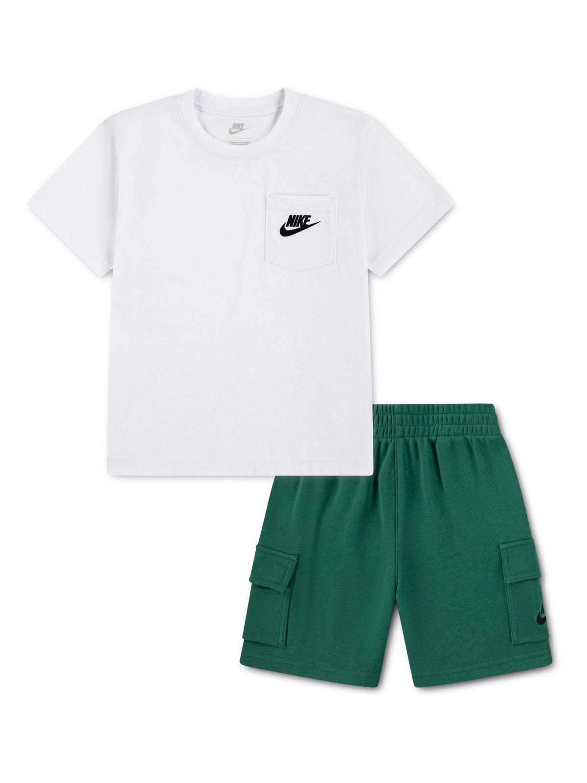 Nike Green Pocket T-Shirt And Cargo Shorts Set