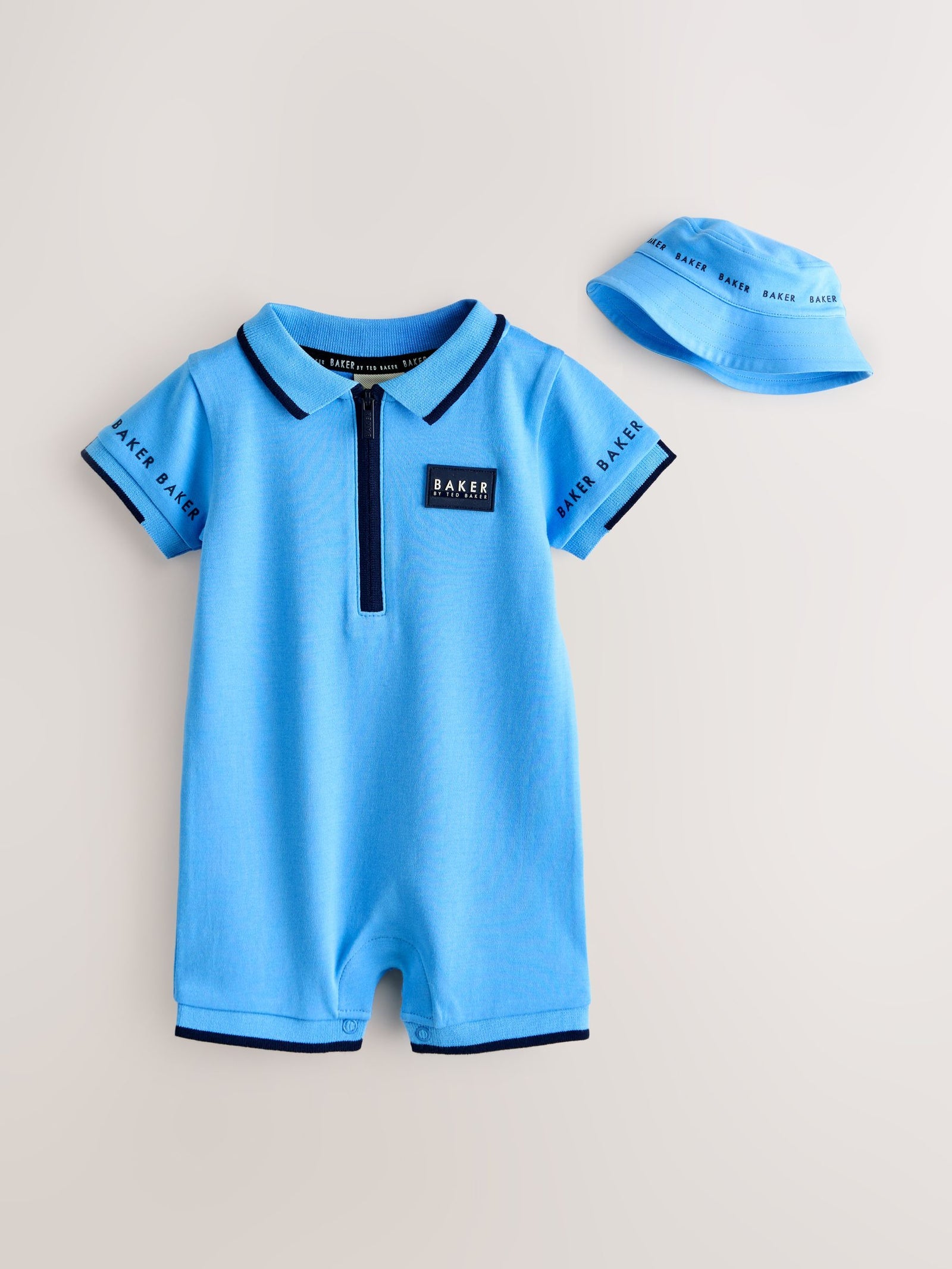 Baker by Ted Baker Blue Romper and Hat Set