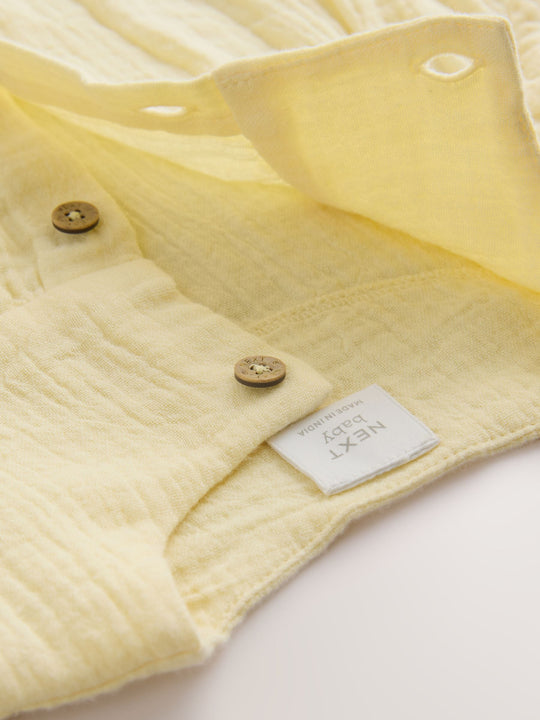 Yellow Baby Short Leg Muslin Romper (0mths-3yrs)
