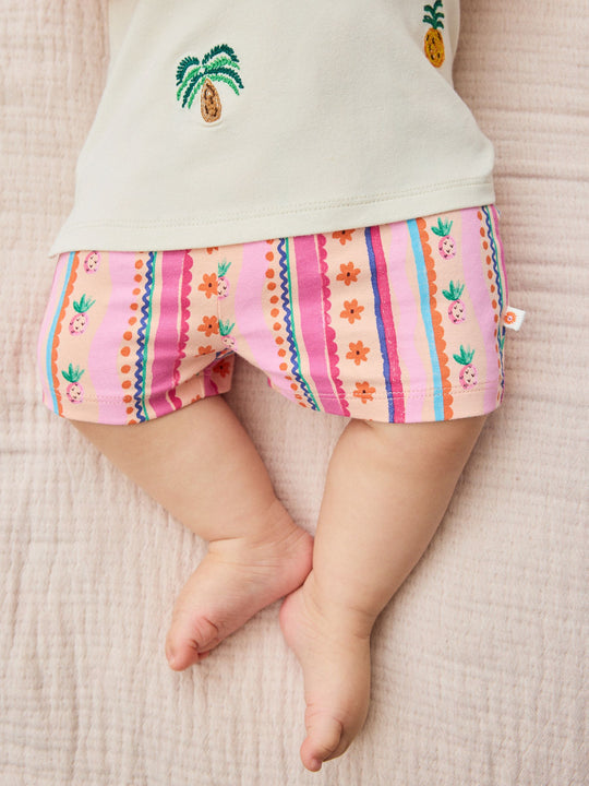Ecru Tropical Short Sleeve Baby Top and Short Set 2 Piece (0mths-2yrs)