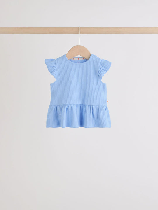 Multi Baby Short Sleeve Peplum T-Shirts 4 Pack (0mths-2yrs)