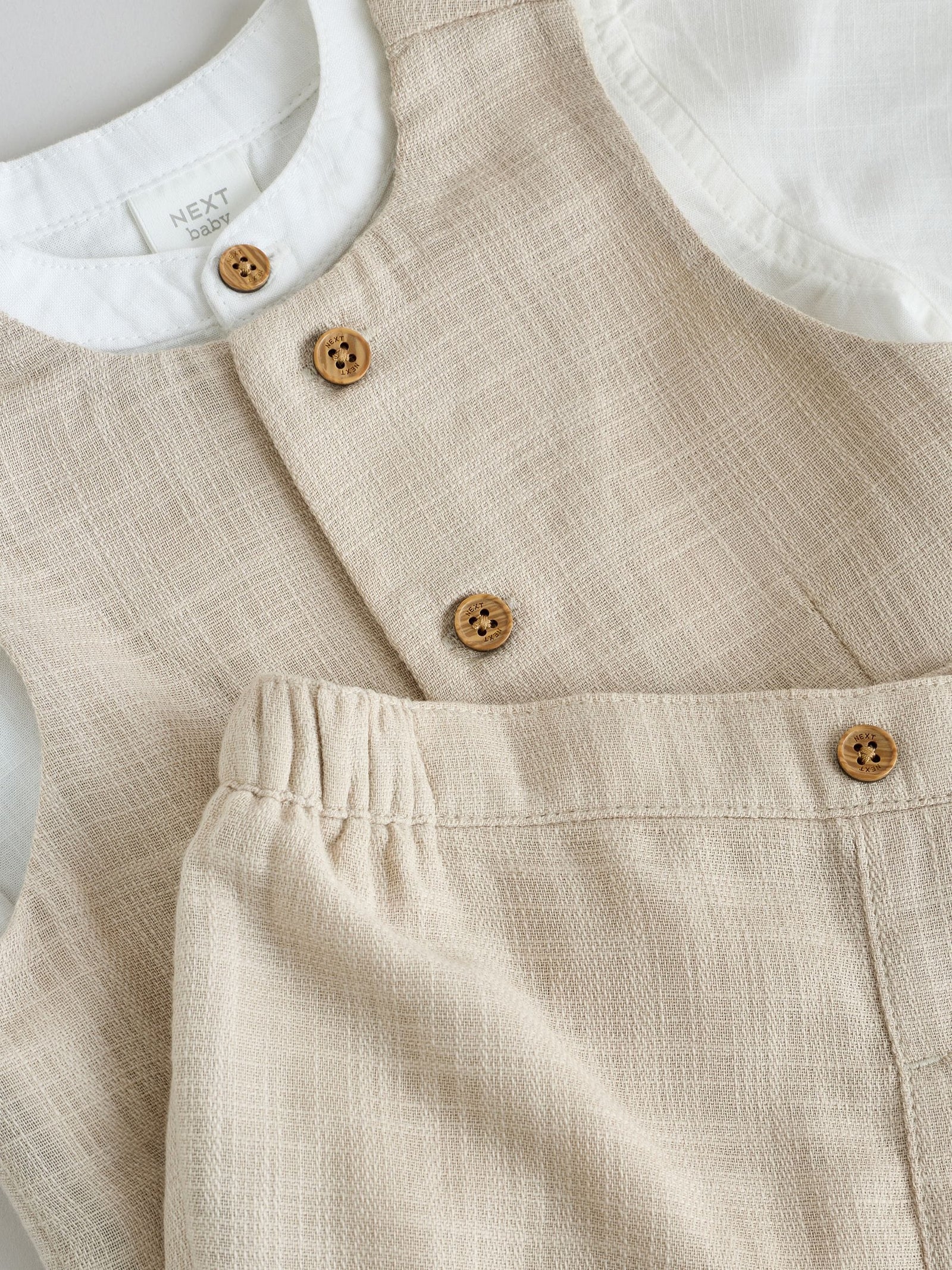 Neutral Woven Waistcoat, Shirt and Shorts Baby Set 3 Piece (0mths-2yrs)