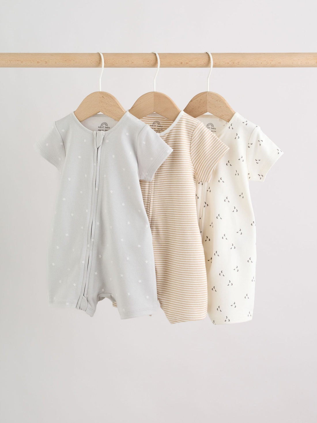 Ecru White Baby Rompers 3 Pack (0mths-3yrs)