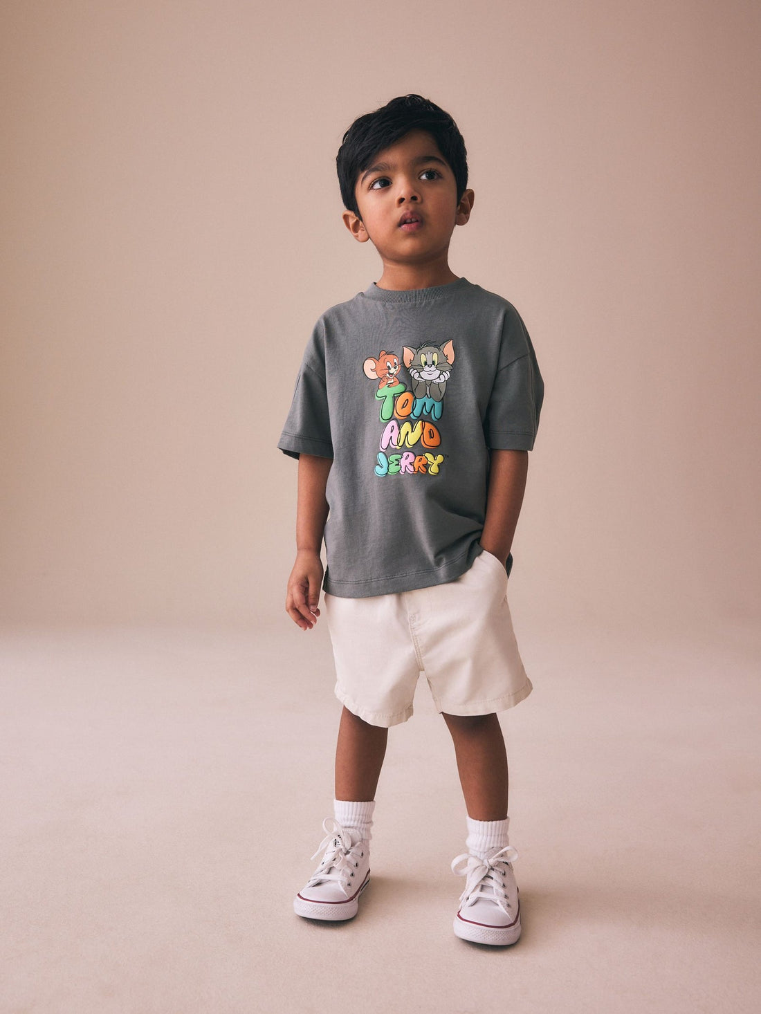 Charcoal Grey Tom and Jerry T-Shirt (3mths-8yrs)