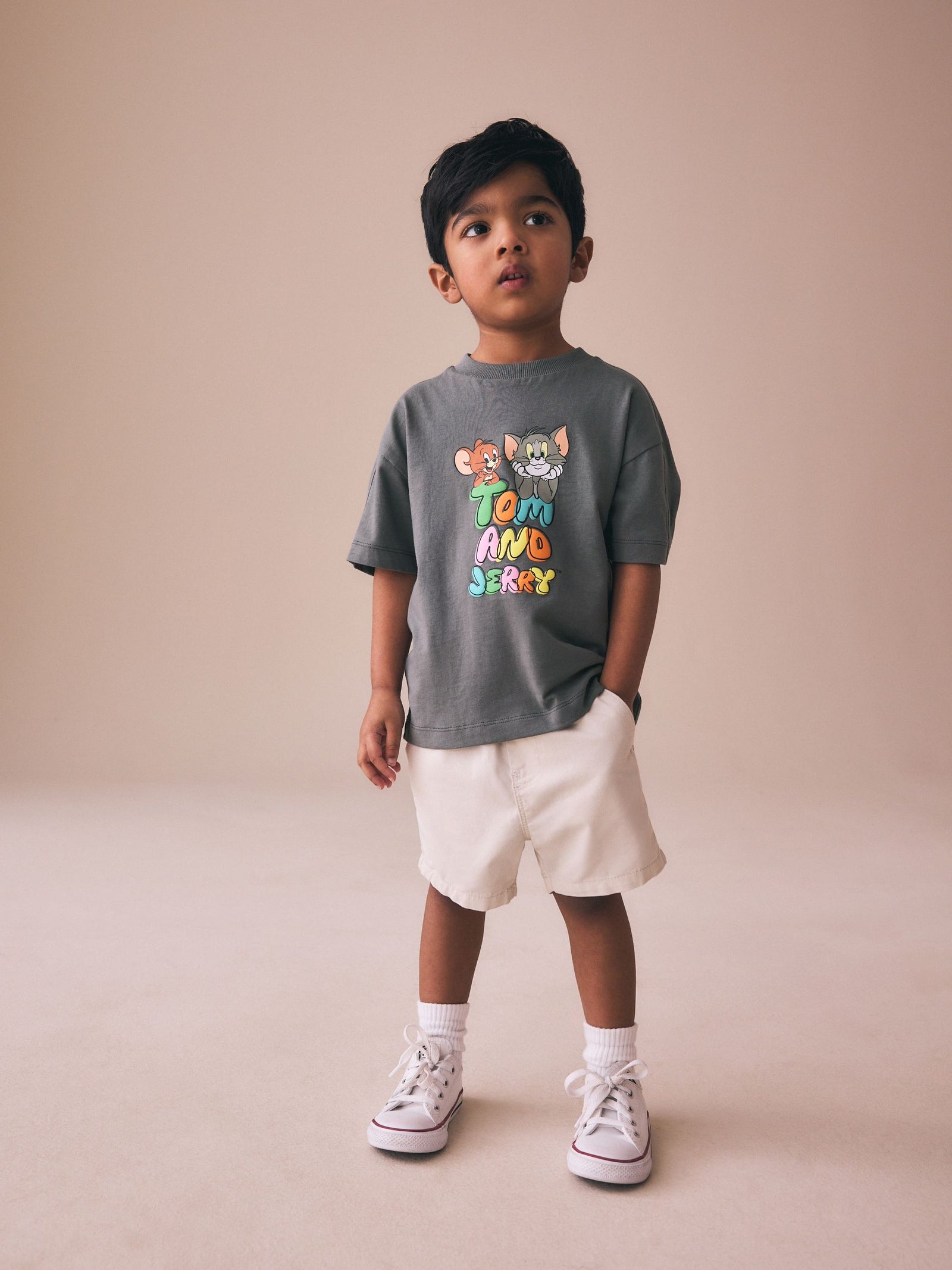 Charcoal Grey Tom and Jerry T-Shirt (3mths-8yrs)