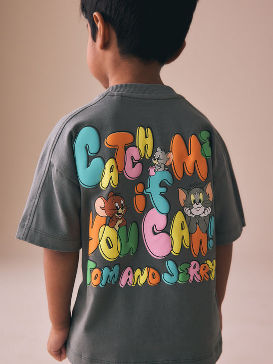 Charcoal Grey Tom and Jerry T-Shirt (3mths-8yrs)