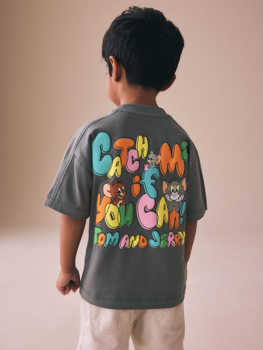 Charcoal Grey Tom and Jerry T-Shirt (3mths-8yrs)
