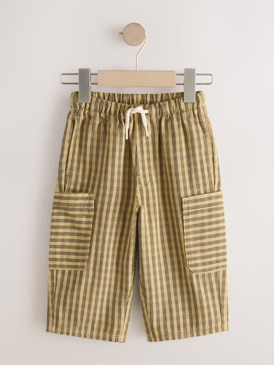 Yellow Print Side Pocket Wide Trousers (3mths-7yrs)