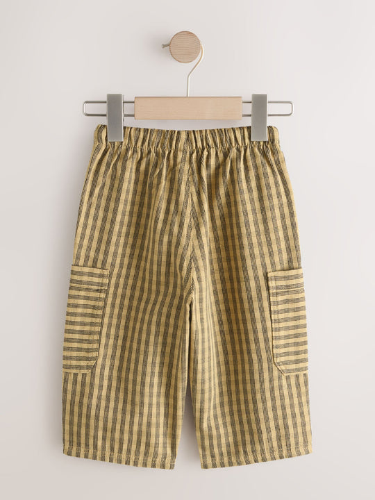Yellow Print Side Pocket Wide Trousers (3mths-7yrs)