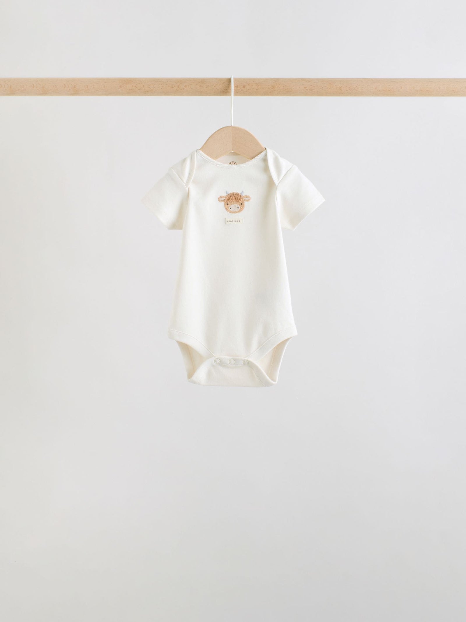 Ecru White Short Sleeve Baby Bodysuits 5 Pack