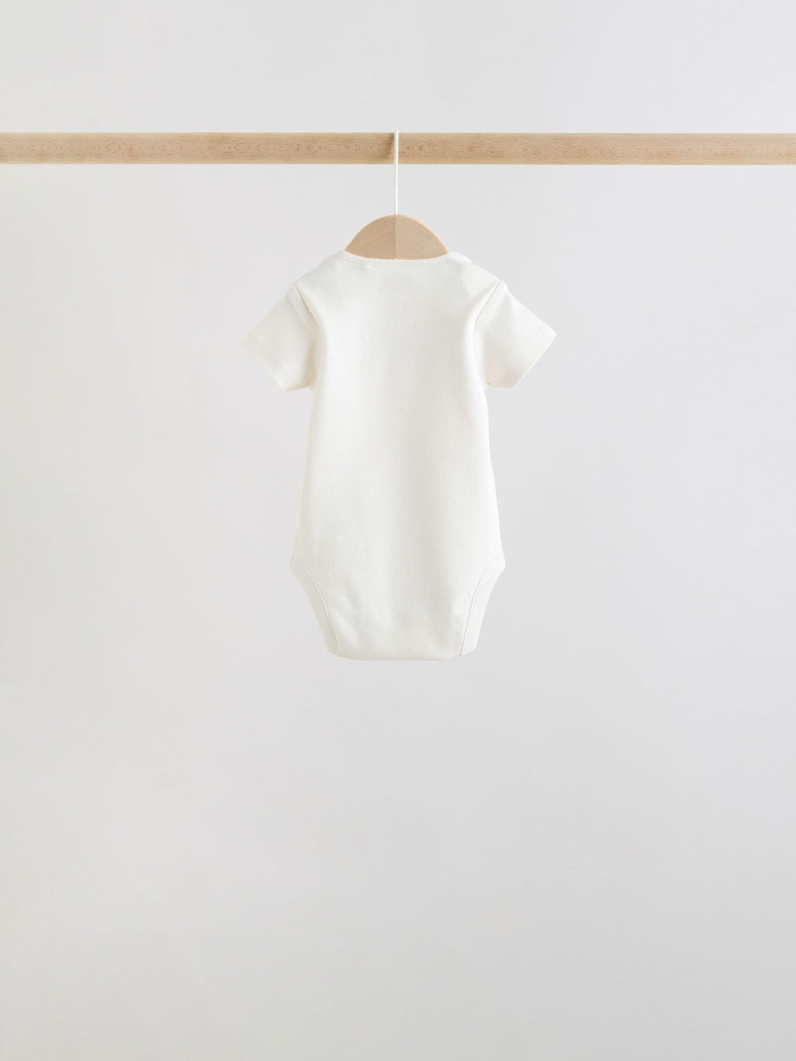 Ecru White Short Sleeve Baby Bodysuits 5 Pack