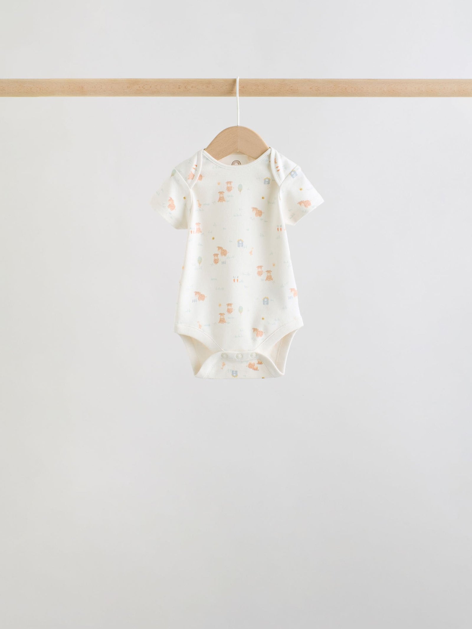 Ecru White Short Sleeve Baby Bodysuits 5 Pack