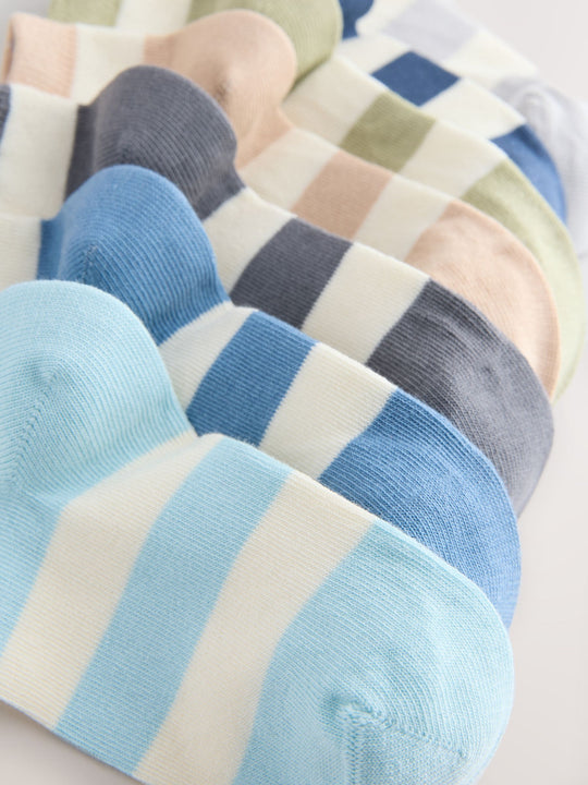 Multi Stripe Cotton Rich Trainer Socks 7 Pack