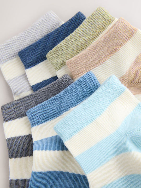 Multi Stripe Cotton Rich Trainer Socks 7 Pack
