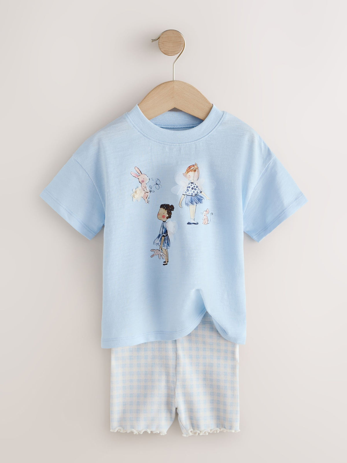 Pink/Blue Fairy Top & Cycle Shorts Set 2 Pack (3mths-7yrs)