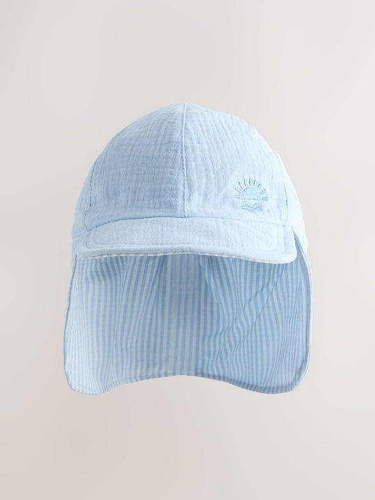 Blue/White Reversible Legionnaire Hat (3mths-10yrs)