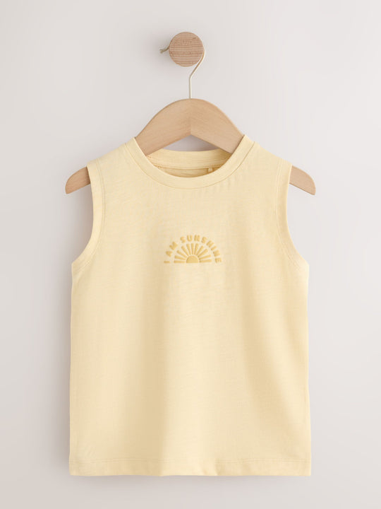 Multi Pastel Stripe Graphic Vests 3 Pack (3mths-7yrs)