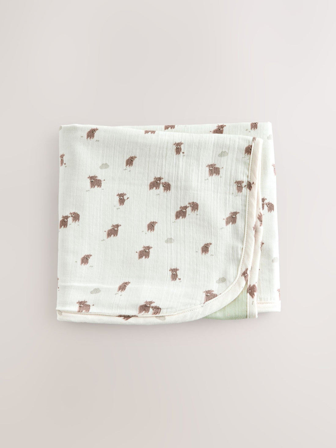 Neutral Hamish Cotton Baby Muslin Blanket